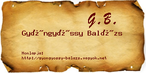 Gyöngyössy Balázs névjegykártya