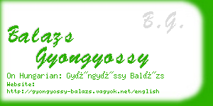 balazs gyongyossy business card