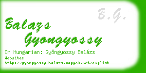 balazs gyongyossy business card